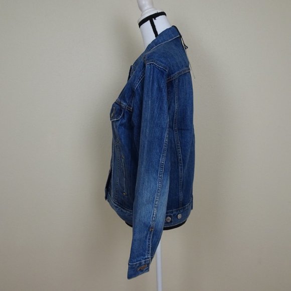 Levi's Denim Jean Jacket Size M Ex-Boyfriend Trucker - Picture 4 of 8